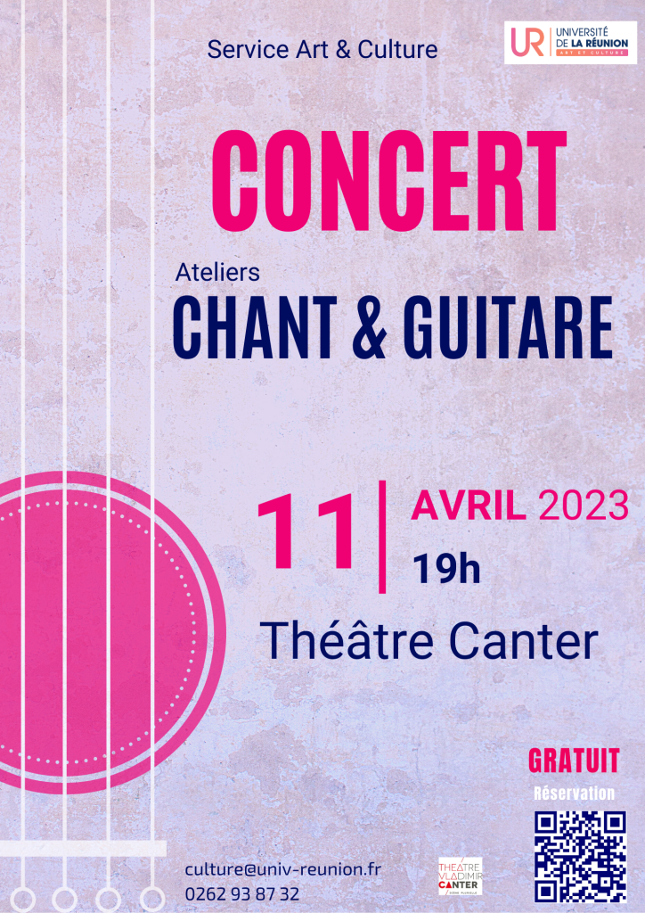 Affiche du gala chant et guitare organisé par le service Art et Culture de l'Université de La Réunion