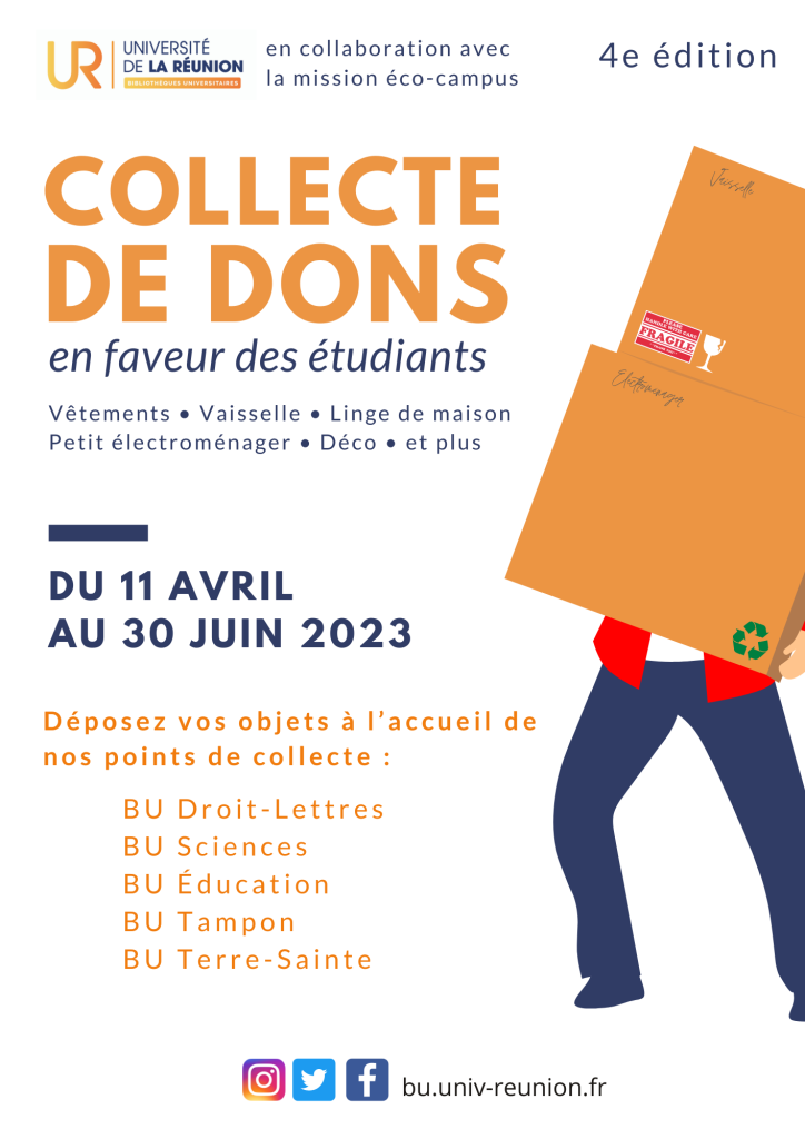 Affiche de promotion de la collecte de don en faveur des étudiants