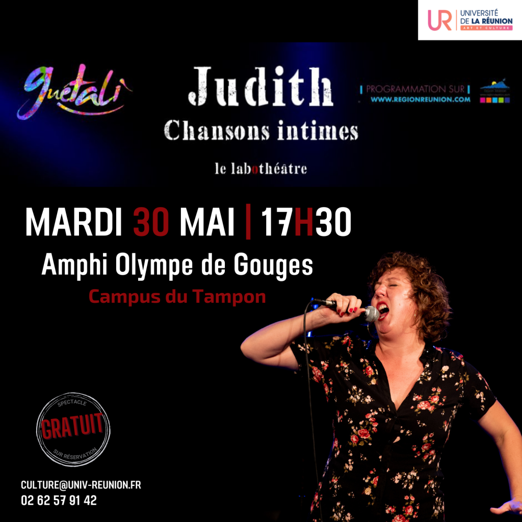 Affiche du spectacle Judith, chanson intimes