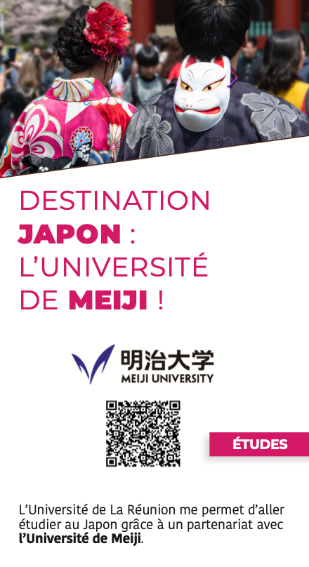 plaquette de présentation pour effectuer une mobilité au Japon à l'université de Meiji